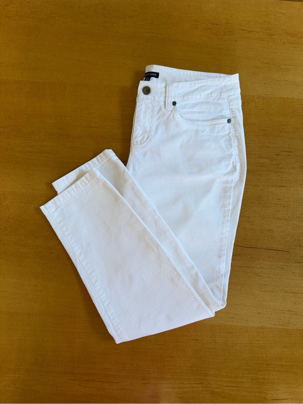 Eileen Fisher White Organic Cotton Slim Fit Ankle Jeans Size 6